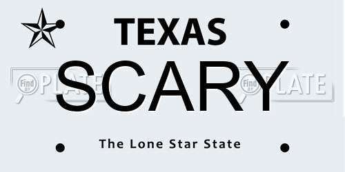SCARY Texas License Plate