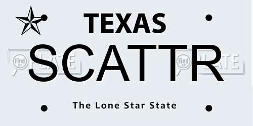 SCATTR Texas License Plate