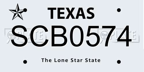 SCB0574 Texas License Plate