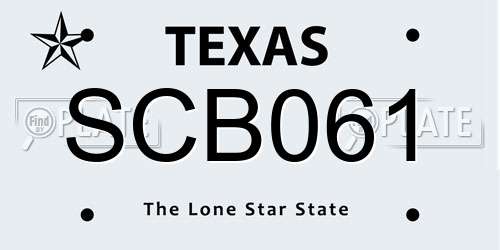 SCB061 Texas License Plate