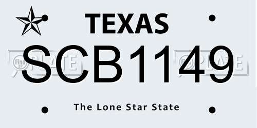 SCB1149 Texas License Plate