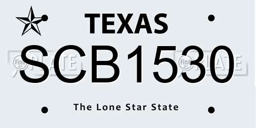 SCB1530 Texas License Plate