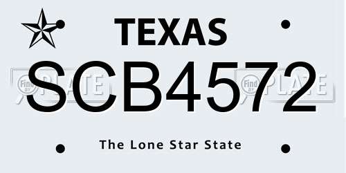 SCB4572 Texas License Plate