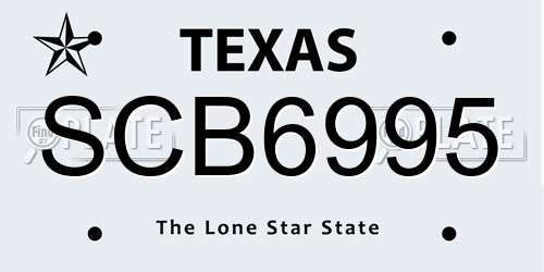 SCB6995 Texas License Plate