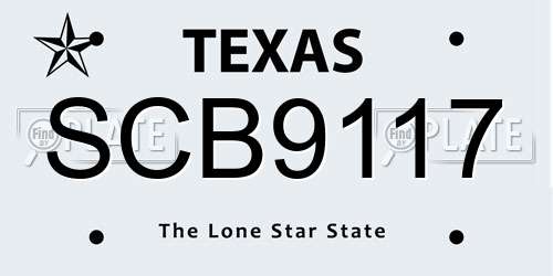SCB9117 Texas License Plate