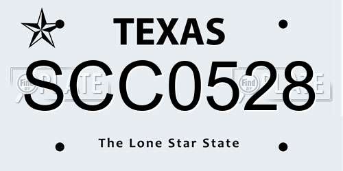 SCC0528 Texas License Plate
