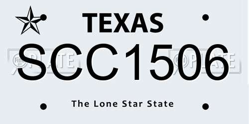 SCC1506 Texas License Plate