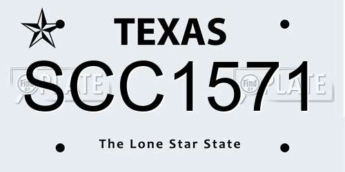 SCC1571 Texas License Plate