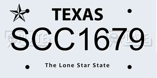 SCC1679 Texas License Plate