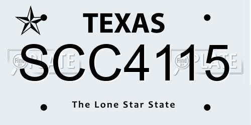 SCC4115 Texas License Plate