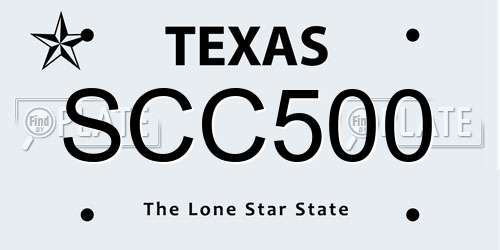 SCC500 Texas License Plate