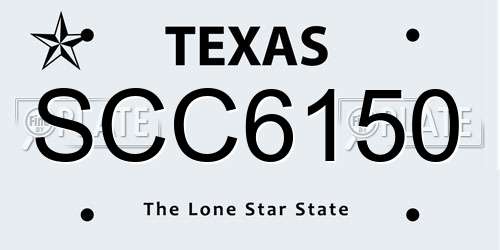 SCC6150 Texas License Plate