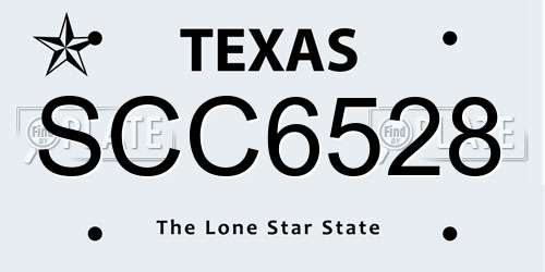 SCC6528 Texas License Plate