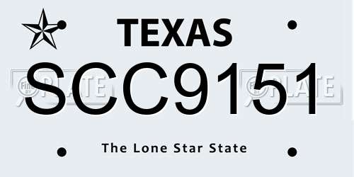 SCC9151 Texas License Plate