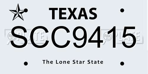 SCC9415 Texas License Plate