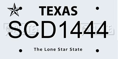 SCD1444 Texas License Plate