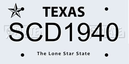 SCD1940 Texas License Plate