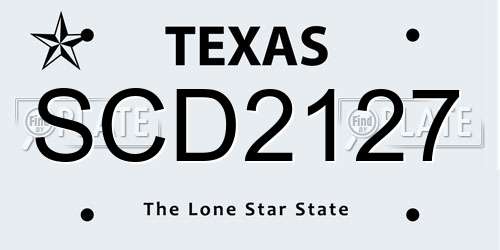 SCD2127 Texas License Plate