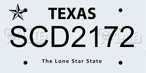 SCD2172 Texas License Plate