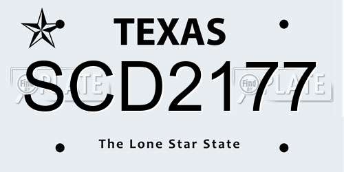 SCD2177 Texas License Plate