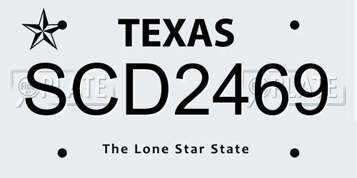 SCD2469 Texas License Plate