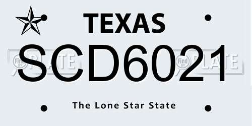 SCD6021 Texas License Plate