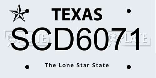 SCD6071 Texas License Plate