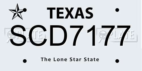 SCD7177 Texas License Plate