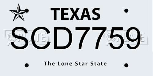 SCD7759 Texas License Plate