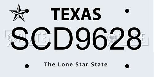 SCD9628 Texas License Plate
