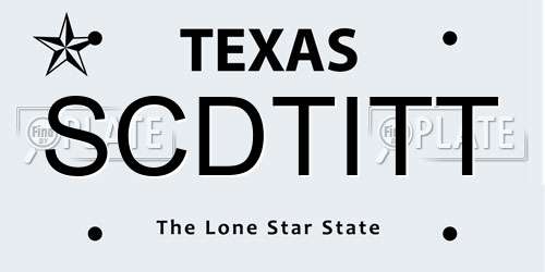 SCDTITT Texas License Plate