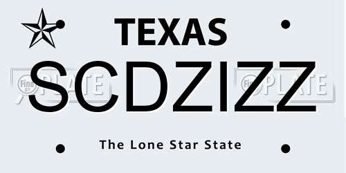 SCDZIZZ Texas License Plate