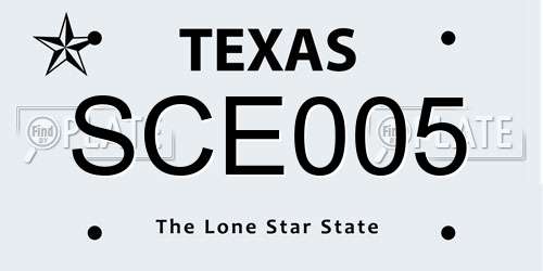 SCE005 Texas License Plate