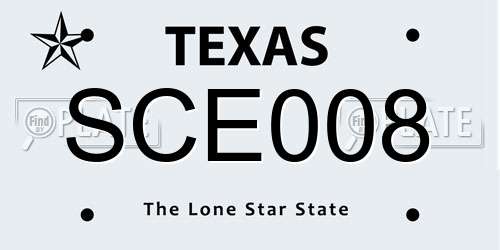 SCE008 Texas License Plate