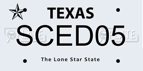 SCED05 Texas License Plate