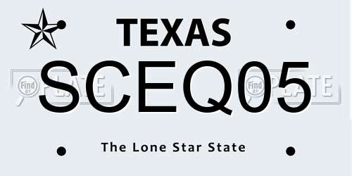 SCEQ05 Texas License Plate