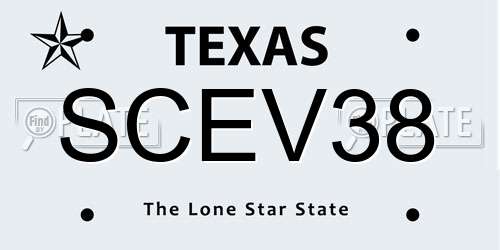 SCEV38 Texas License Plate