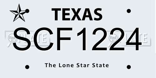 SCF1224 Texas License Plate
