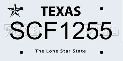 SCF1255 Texas License Plate