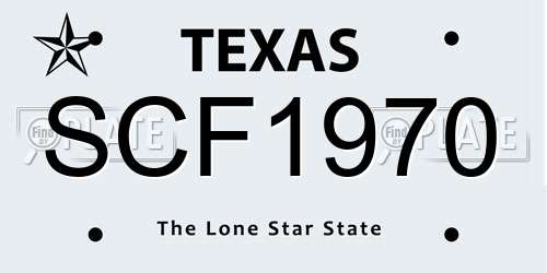 SCF1970 Texas License Plate