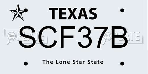 SCF37B Texas License Plate