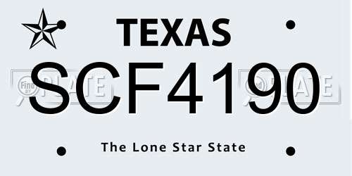 SCF4190 Texas License Plate
