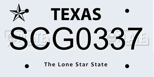 SCG0337 Texas License Plate