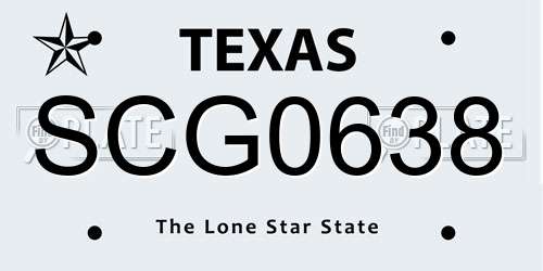 SCG0638 Texas License Plate