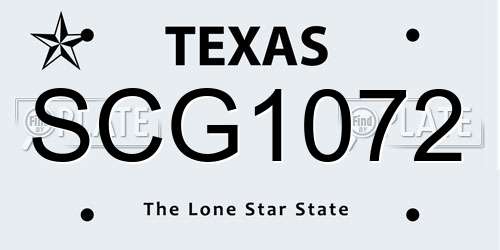 SCG1072 Texas License Plate