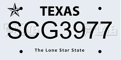 SCG3977 Texas License Plate