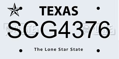 SCG4376 Texas License Plate