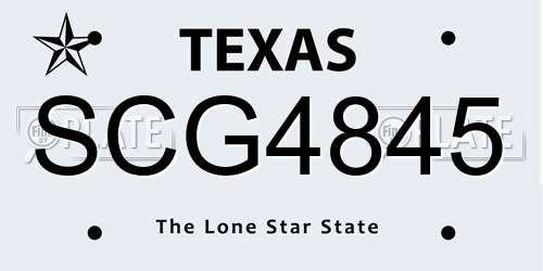 SCG4845 Texas License Plate