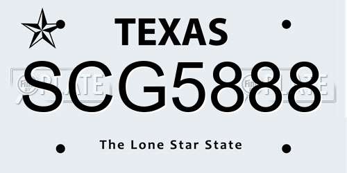 SCG5888 Texas License Plate