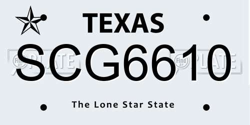 SCG6610 Texas License Plate